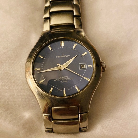 Mens Peugeot Watch Stainless steel with beautiful blue face. Nice looking!Silver - Picture 7 of 7